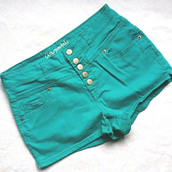Aeropostale Pants - Aeropostale 5 Button Teal Denim Short